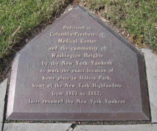 Plaque at the garden on Fort Washington Avenue at New York York Presbyterian Hospital  